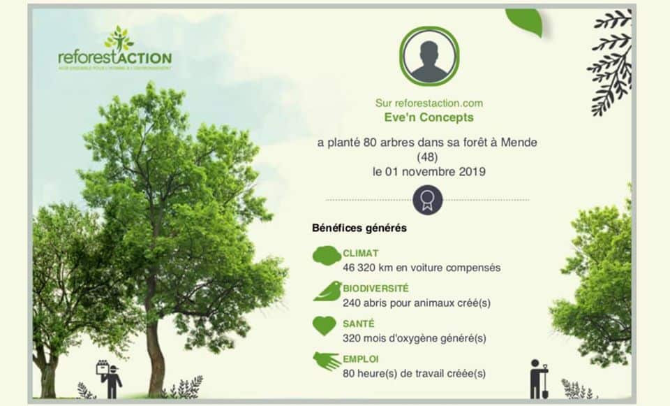3 ans Eve'n Concepts - Reforestation